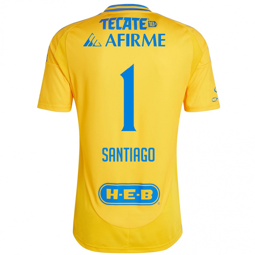 Niño Fútbol Camiseta Cecilia Santiago #1 Oro Amarillo 1ª Equipación 2024/25