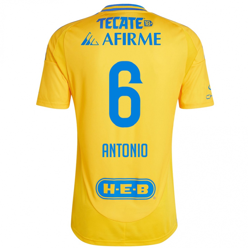 Niño Fútbol Camiseta Nancy Antonio #6 Oro Amarillo 1ª Equipación 2024/25