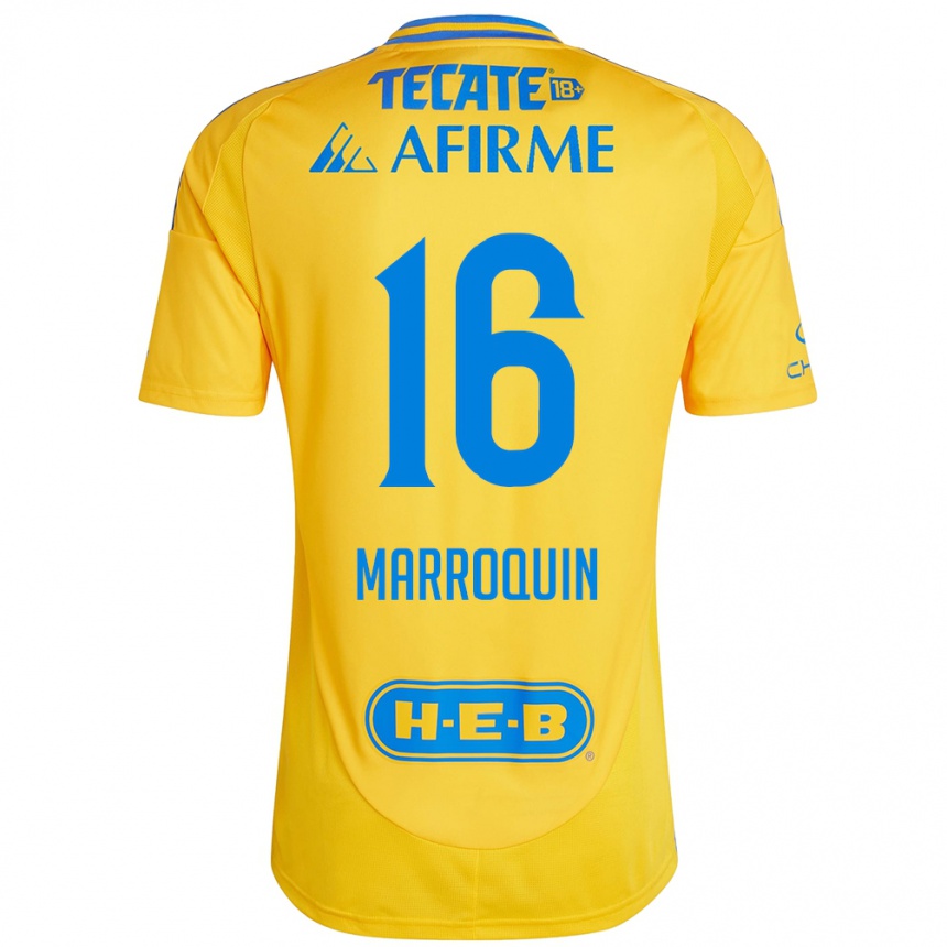 Niño Fútbol Camiseta Ammanda Marroquin #16 Oro Amarillo 1ª Equipación 2024/25