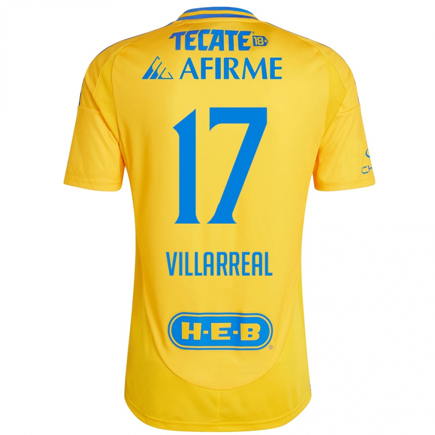 Niño Fútbol Camiseta Natalia Villarreal #17 Oro Amarillo 1ª Equipación 2024/25