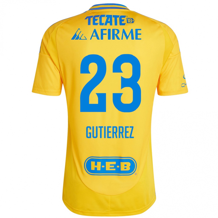 Niño Fútbol Camiseta Jana Gutierrez #23 Oro Amarillo 1ª Equipación 2024/25