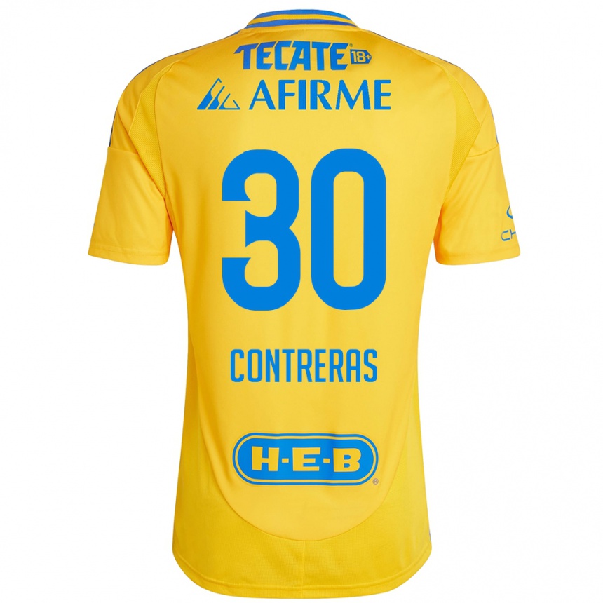 Niño Fútbol Camiseta Lizeth Contreras #30 Oro Amarillo 1ª Equipación 2024/25