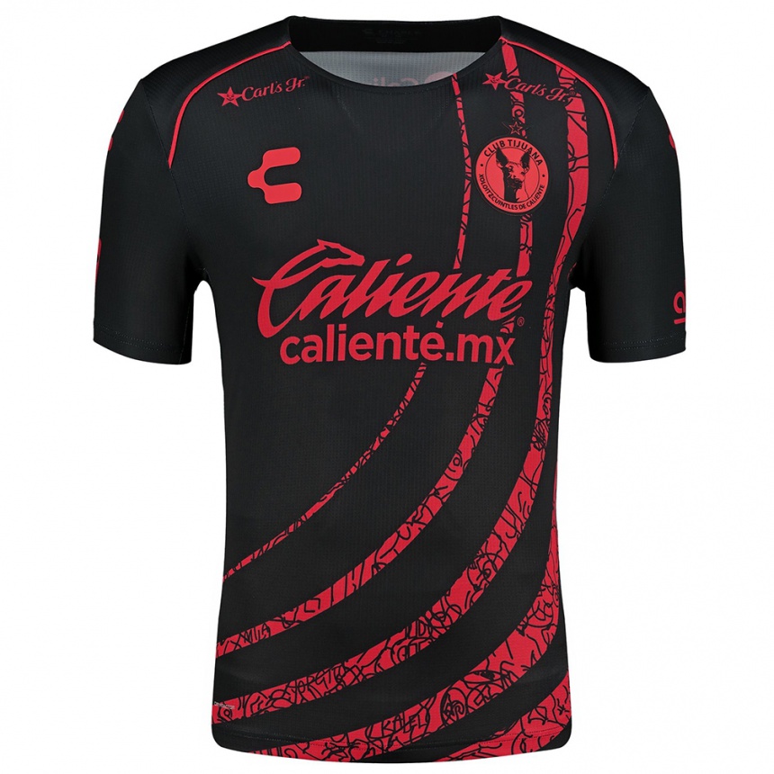 Niño Fútbol Camiseta Benny Díaz #0 Negro Rojo 1ª Equipación 2024/25