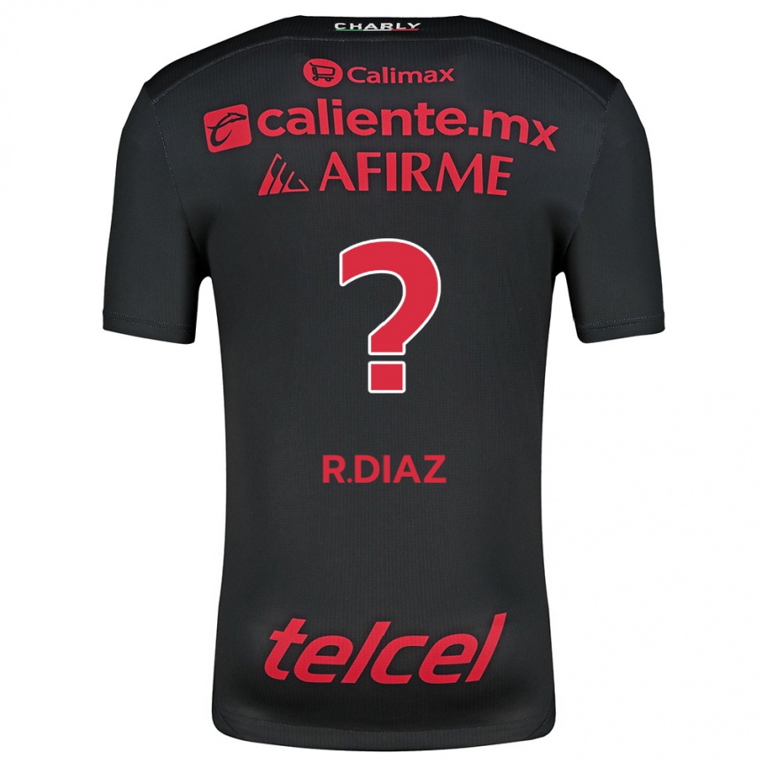 Niño Fútbol Camiseta Ricardo Díaz #0 Negro Rojo 1ª Equipación 2024/25