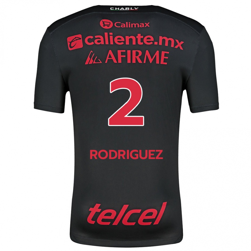 Niño Fútbol Camiseta Antonio Rodríguez #2 Negro Rojo 1ª Equipación 2024/25