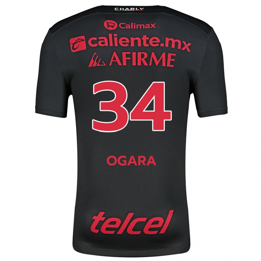 Niño Fútbol Camiseta Gerson Ogara #34 Negro Rojo 1ª Equipación 2024/25