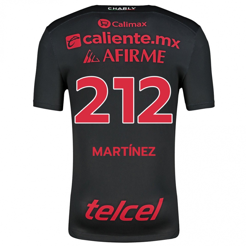 Niño Fútbol Camiseta Juan Martínez #212 Negro Rojo 1ª Equipación 2024/25