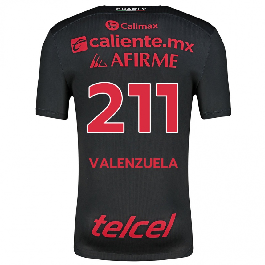 Niño Fútbol Camiseta Aldieri Valenzuela #211 Negro Rojo 1ª Equipación 2024/25