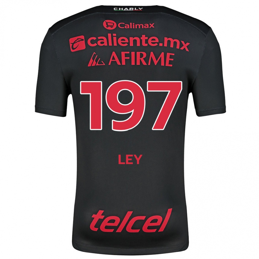 Niño Fútbol Camiseta Emanuel Ley #197 Negro Rojo 1ª Equipación 2024/25