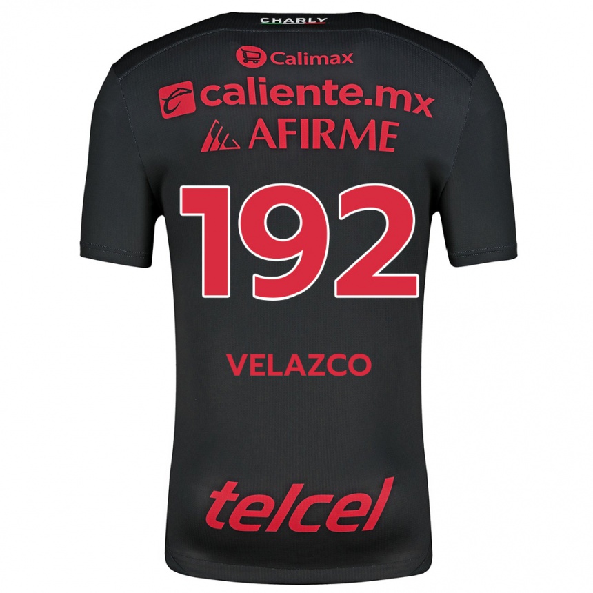 Niño Fútbol Camiseta Emiliano Velazco #192 Negro Rojo 1ª Equipación 2024/25