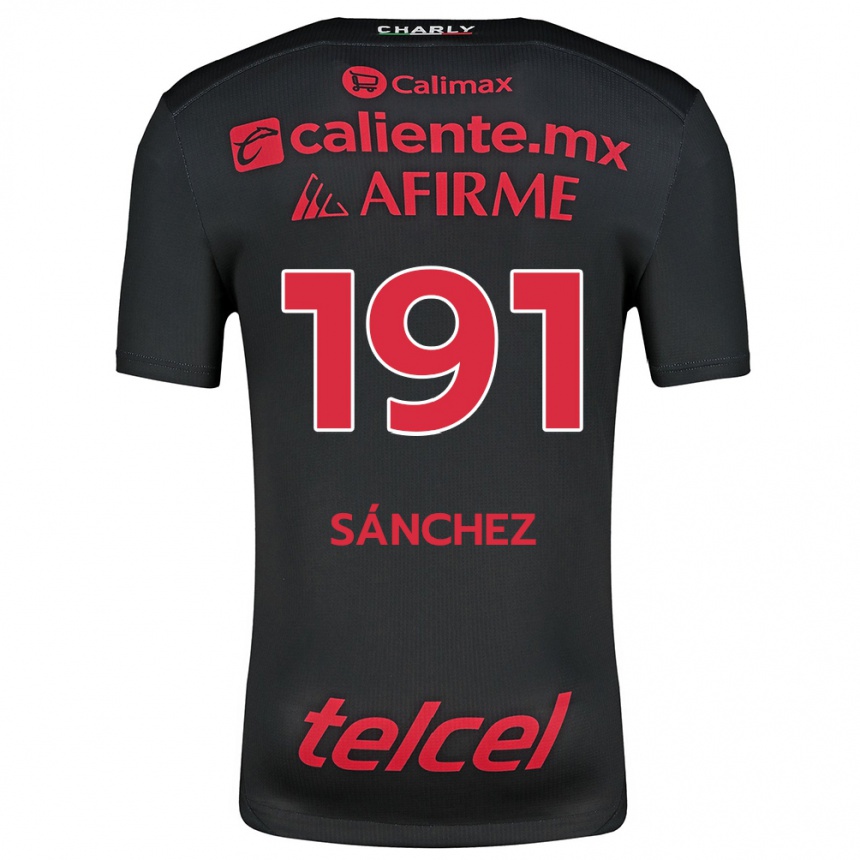 Niño Fútbol Camiseta Diego Sánchez #191 Negro Rojo 1ª Equipación 2024/25