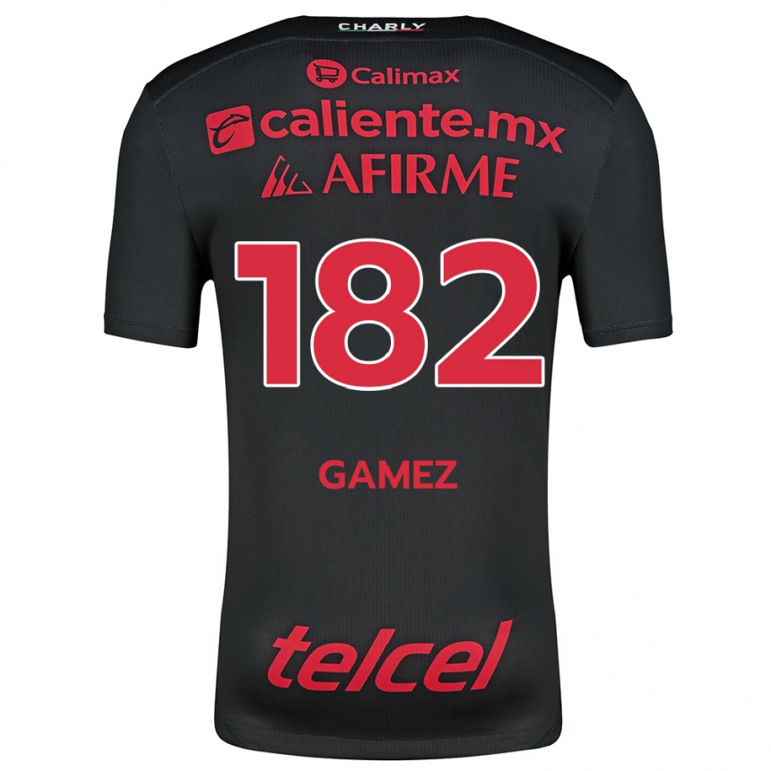 Niño Fútbol Camiseta Mark Gamez #182 Negro Rojo 1ª Equipación 2024/25