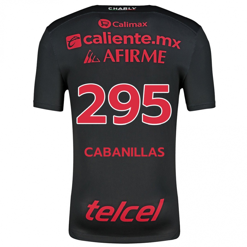 Niño Fútbol Camiseta Osvaldo Cabanillas #295 Negro Rojo 1ª Equipación 2024/25