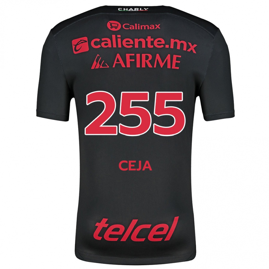 Niño Fútbol Camiseta Julio Ceja #255 Negro Rojo 1ª Equipación 2024/25