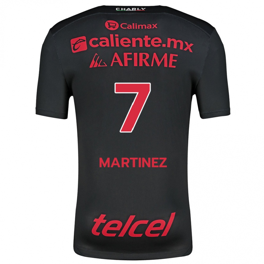 Niño Fútbol Camiseta Alejandro Martínez #7 Negro Rojo 1ª Equipación 2024/25