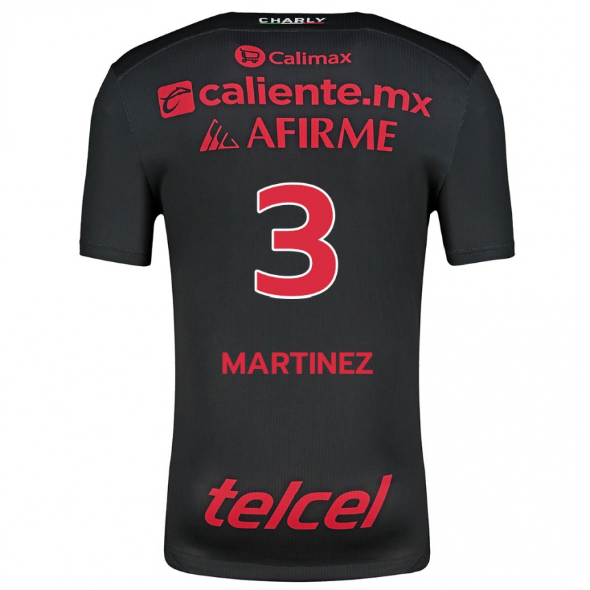 Niño Fútbol Camiseta Nathaly Martínez #3 Negro Rojo 1ª Equipación 2024/25