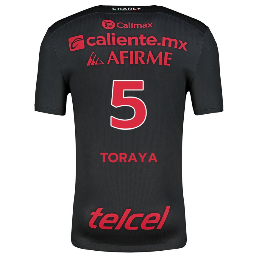 Niño Fútbol Camiseta Yadira Toraya #5 Negro Rojo 1ª Equipación 2024/25