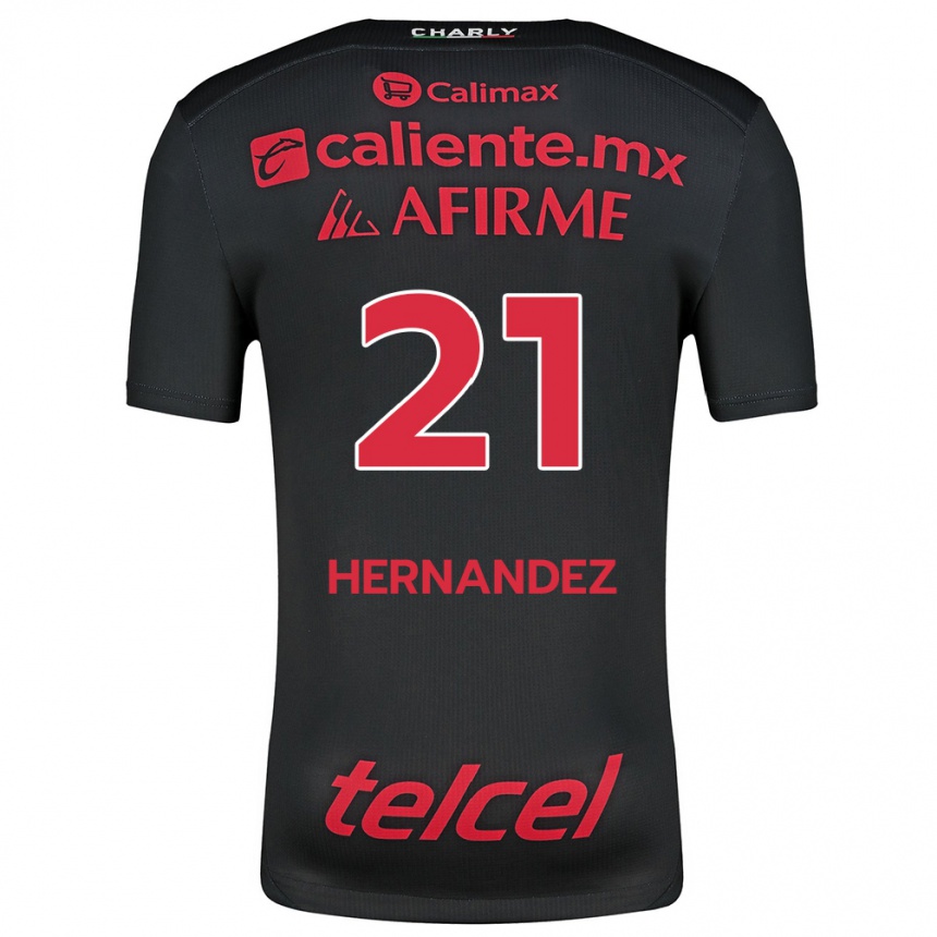 Niño Fútbol Camiseta Inglis Hernández #21 Negro Rojo 1ª Equipación 2024/25