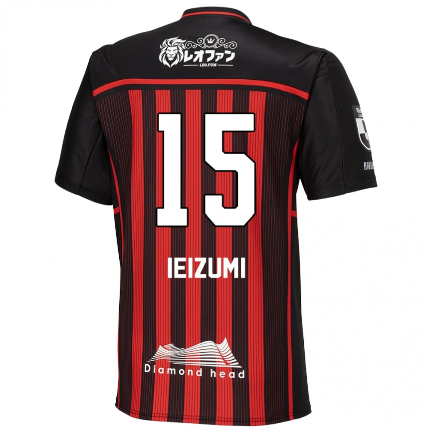 Niño Fútbol Camiseta Rei Ieizumi #15 Negro Rojo 1ª Equipación 2024/25