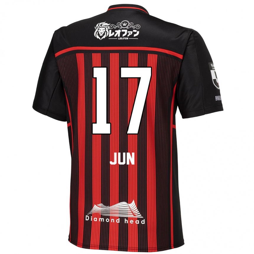 Niño Fútbol Camiseta Jun Kodama #17 Negro Rojo 1ª Equipación 2024/25