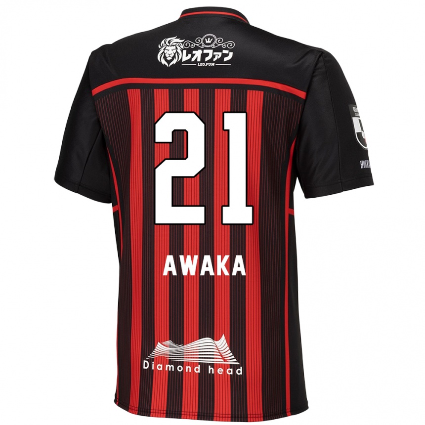 Niño Fútbol Camiseta Shunta Awaka #21 Negro Rojo 1ª Equipación 2024/25