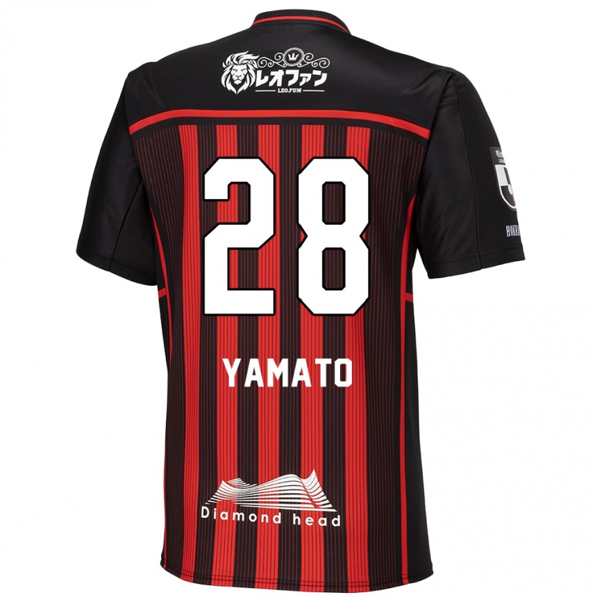 Niño Fútbol Camiseta Yamato Okada #28 Negro Rojo 1ª Equipación 2024/25