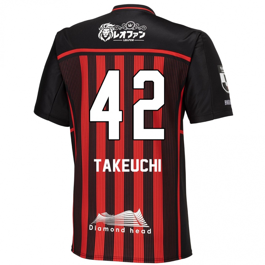 Niño Fútbol Camiseta Ryuma Takeuchi #42 Negro Rojo 1ª Equipación 2024/25