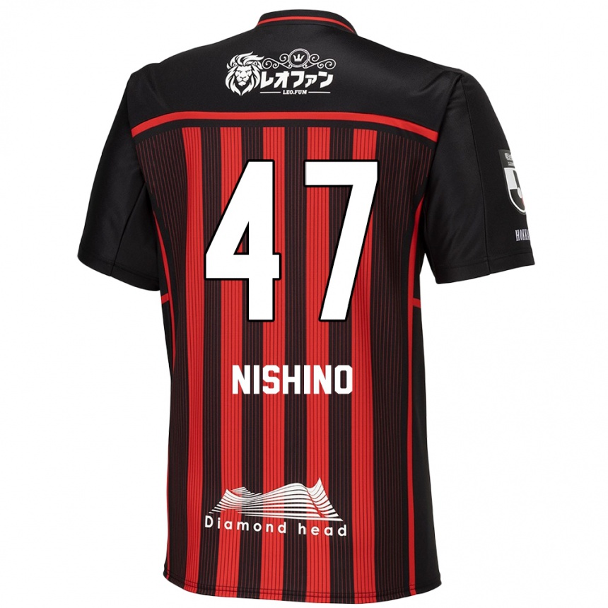 Niño Fútbol Camiseta Shota Nishino #47 Negro Rojo 1ª Equipación 2024/25