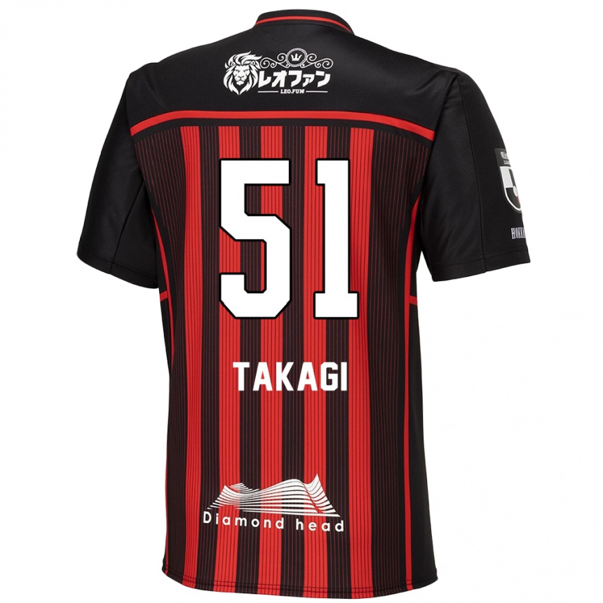 Niño Fútbol Camiseta Shun Takagi #51 Negro Rojo 1ª Equipación 2024/25