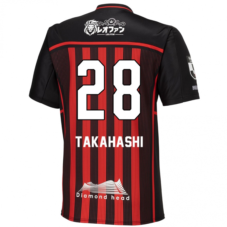 Niño Fútbol Camiseta Koga Takahashi #28 Negro Rojo 1ª Equipación 2024/25