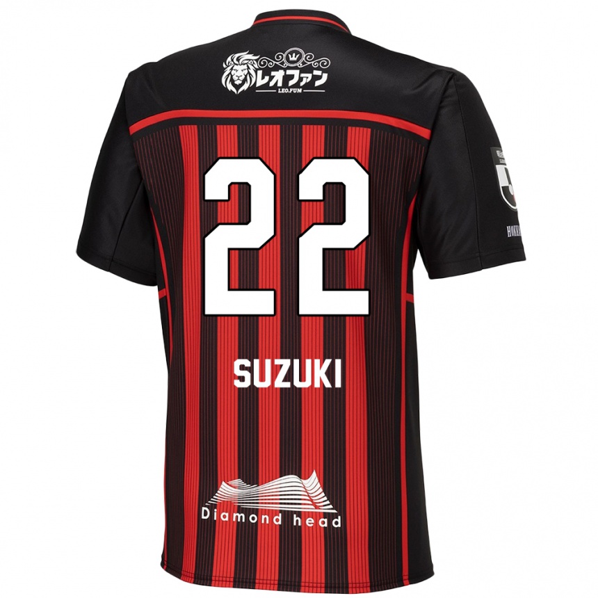 Niño Fútbol Camiseta So Suzuki #22 Negro Rojo 1ª Equipación 2024/25