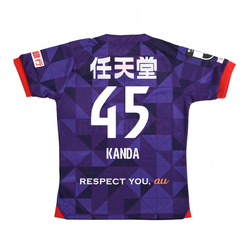 Niño Fútbol Camiseta Kotaro Kanda #45 Púrpura Blanco 1ª Equipación 2024/25