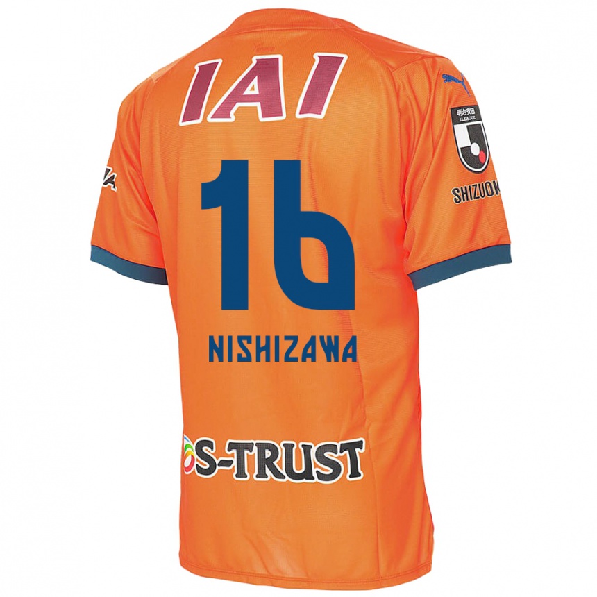 Niño Fútbol Camiseta Kenta Nishizawa #16 Naranja Azul 1ª Equipación 2024/25