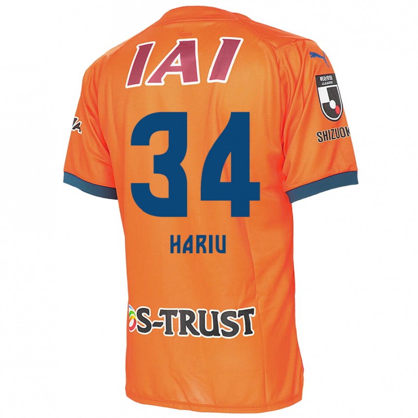 Niño Fútbol Camiseta Ryota Hariu #34 Naranja Azul 1ª Equipación 2024/25