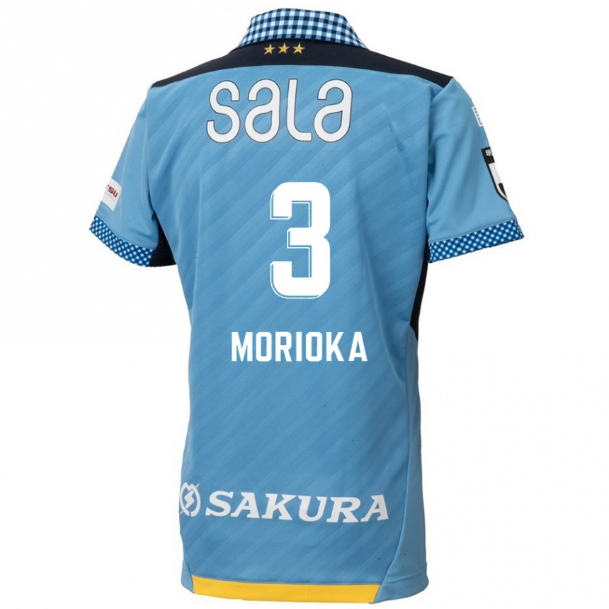 Niño Fútbol Camiseta Riku Morioka #3 Azul Negro 1ª Equipación 2024/25