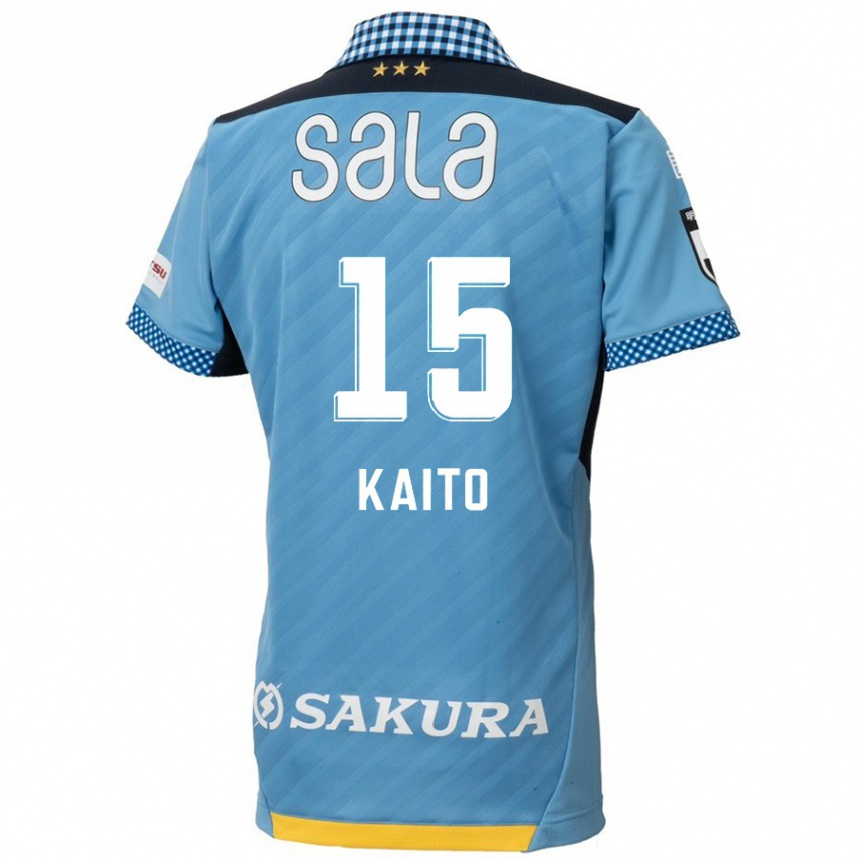 Niño Fútbol Camiseta Kaito Suzuki #15 Azul Negro 1ª Equipación 2024/25