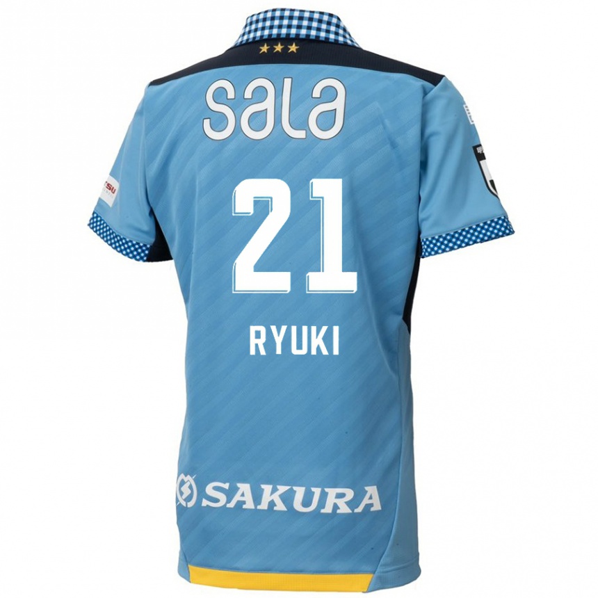 Niño Fútbol Camiseta Ryuki Miura #21 Azul Negro 1ª Equipación 2024/25