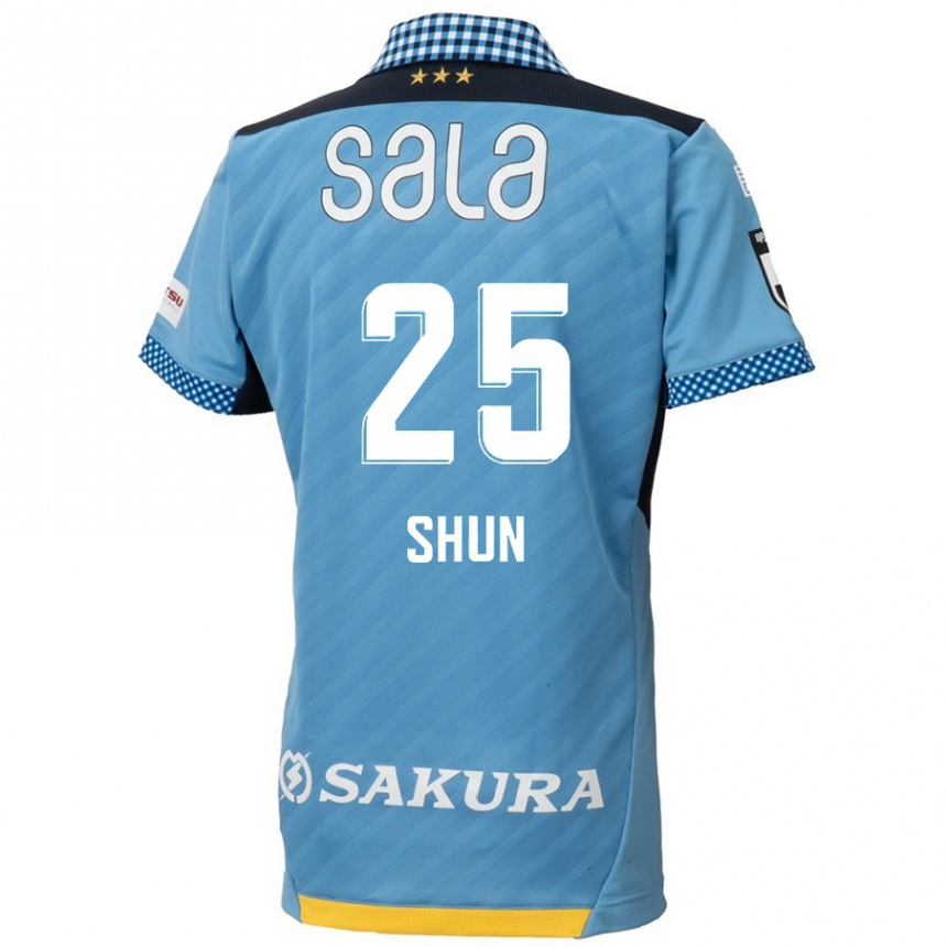 Niño Fútbol Camiseta Shun Nakamura #25 Azul Negro 1ª Equipación 2024/25