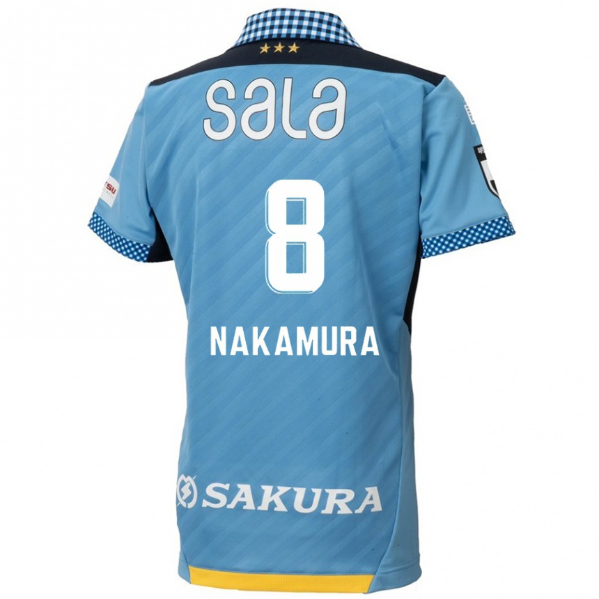 Niño Fútbol Camiseta Shunta Nakamura #8 Azul Negro 1ª Equipación 2024/25