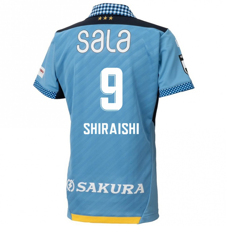 Niño Fútbol Camiseta Eriya Shiraishi #9 Azul Negro 1ª Equipación 2024/25