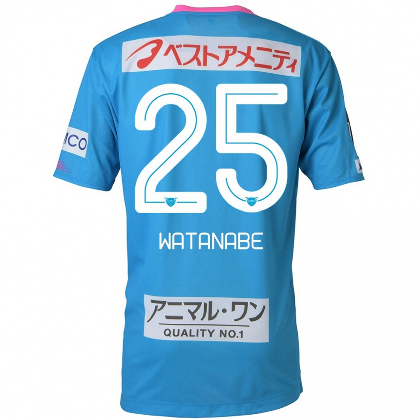 Niño Fútbol Camiseta Ryohei Watanabe #25 Azul Rosado 1ª Equipación 2024/25