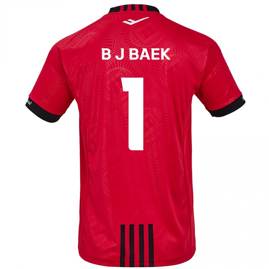 Niño Fútbol Camiseta Jong-Beom Baek #1 Negro Rojo 1ª Equipación 2024/25