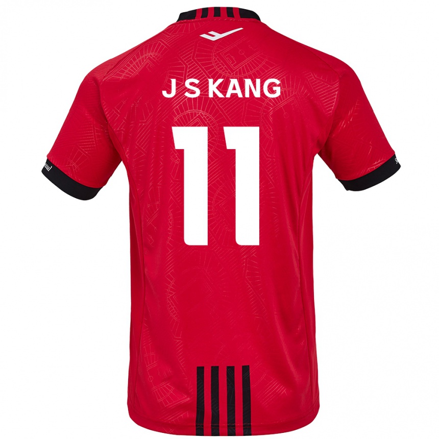 Niño Fútbol Camiseta Seong-Jin Kang #11 Negro Rojo 1ª Equipación 2024/25