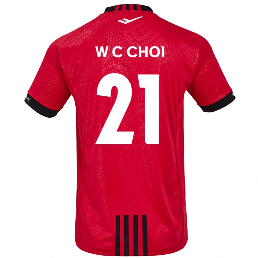 Niño Fútbol Camiseta Cheol-Won Choi #21 Negro Rojo 1ª Equipación 2024/25