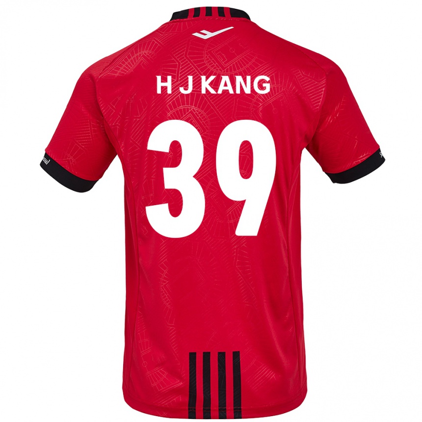 Niño Fútbol Camiseta Ju-Hyeok Kang #39 Negro Rojo 1ª Equipación 2024/25