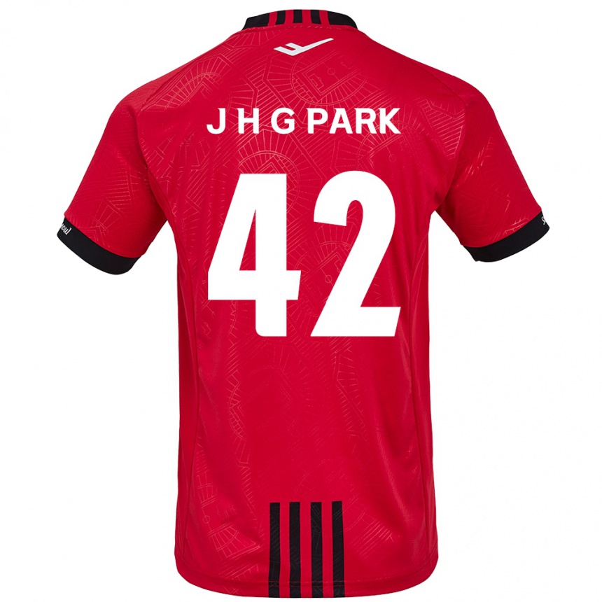 Niño Fútbol Camiseta Jang Han-Gyeol Park #42 Negro Rojo 1ª Equipación 2024/25