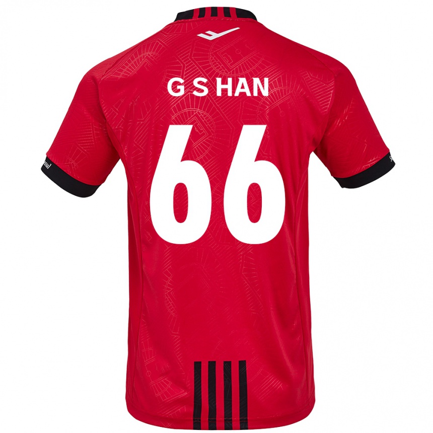 Niño Fútbol Camiseta Seung-Gyu Han #66 Negro Rojo 1ª Equipación 2024/25