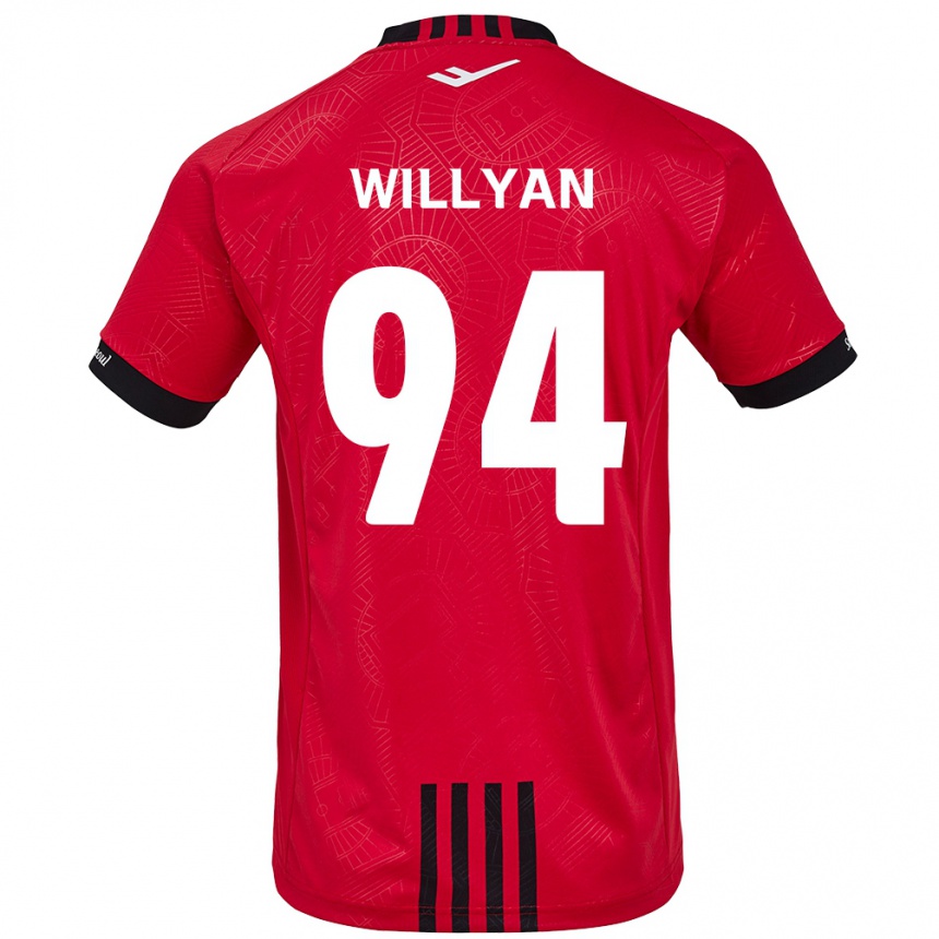 Niño Fútbol Camiseta Willyan #94 Negro Rojo 1ª Equipación 2024/25