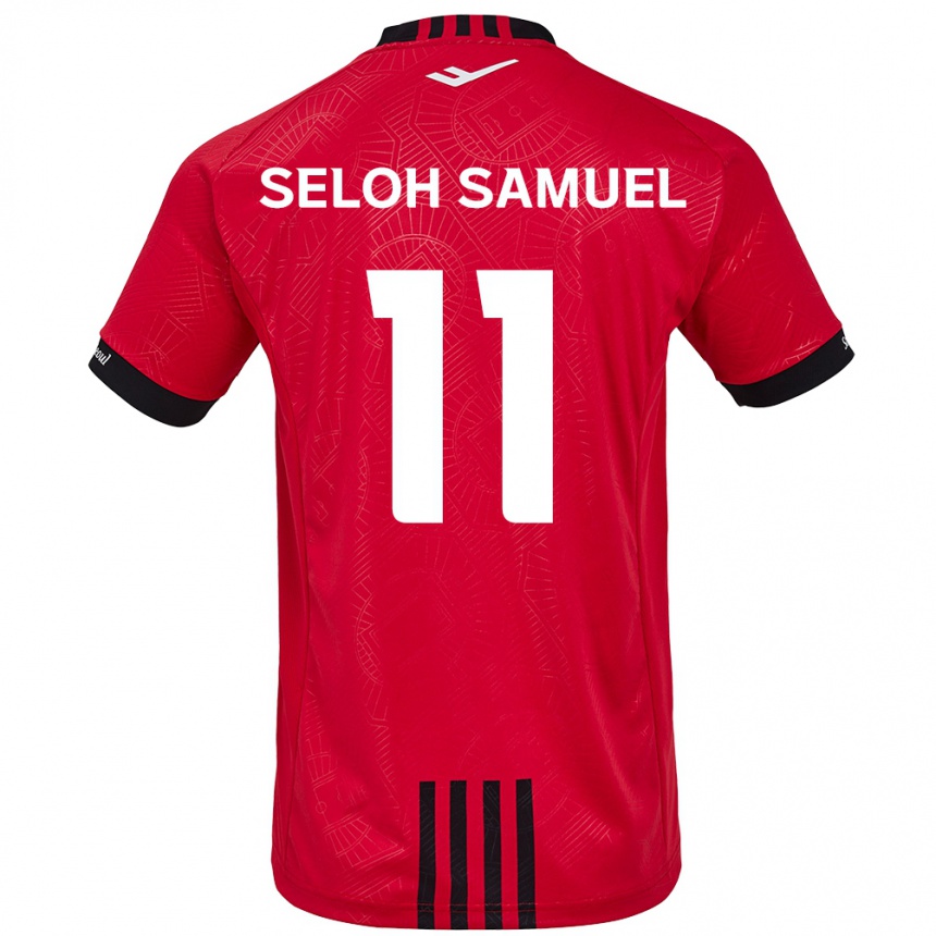 Niño Fútbol Camiseta Gbato Seloh Samuel #11 Negro Rojo 1ª Equipación 2024/25