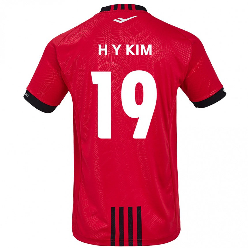 Niño Fútbol Camiseta Yong-Hyuk Kim #19 Negro Rojo 1ª Equipación 2024/25